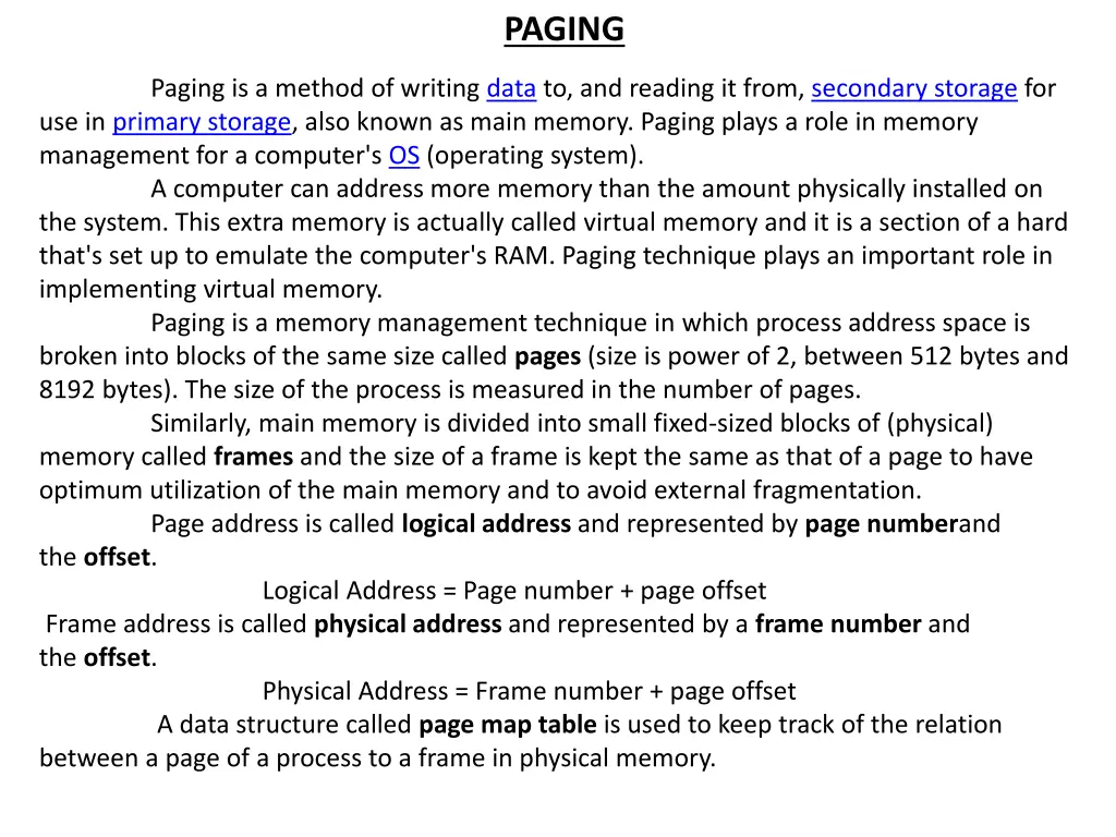 paging