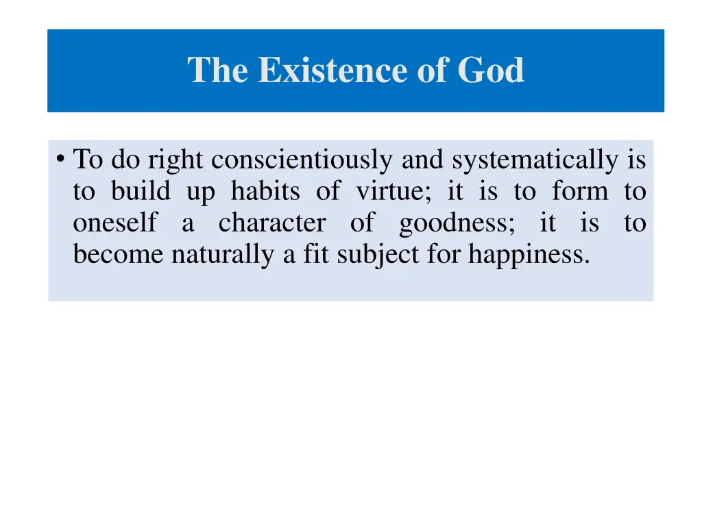 the existence of god 1