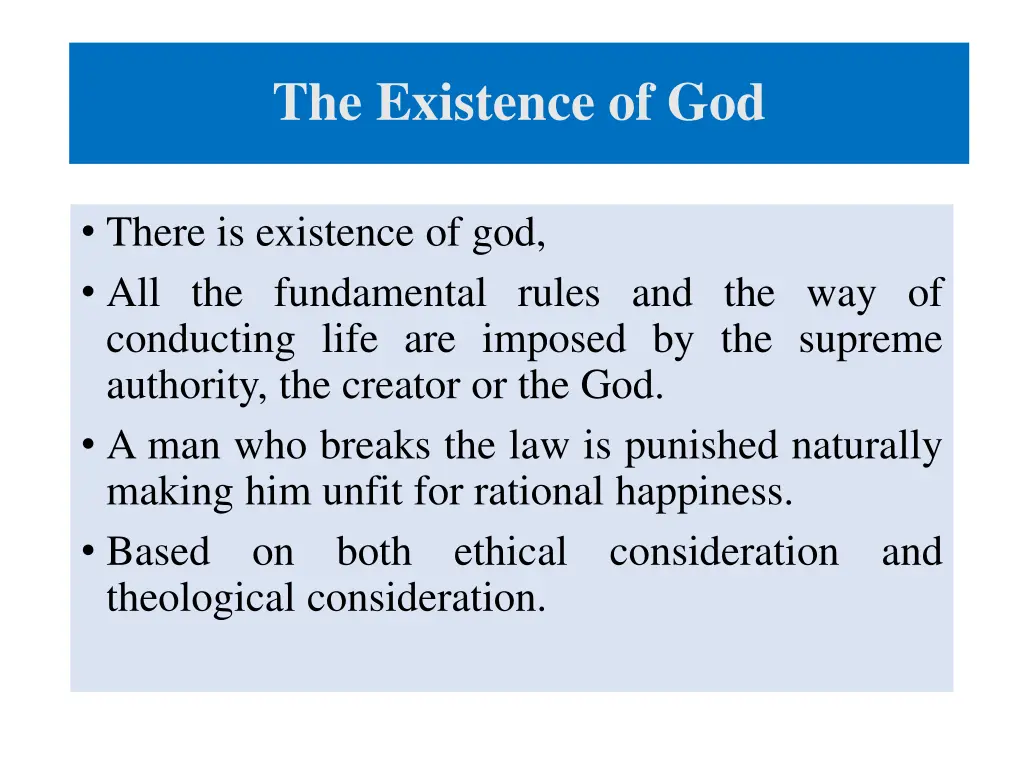 the existence of god