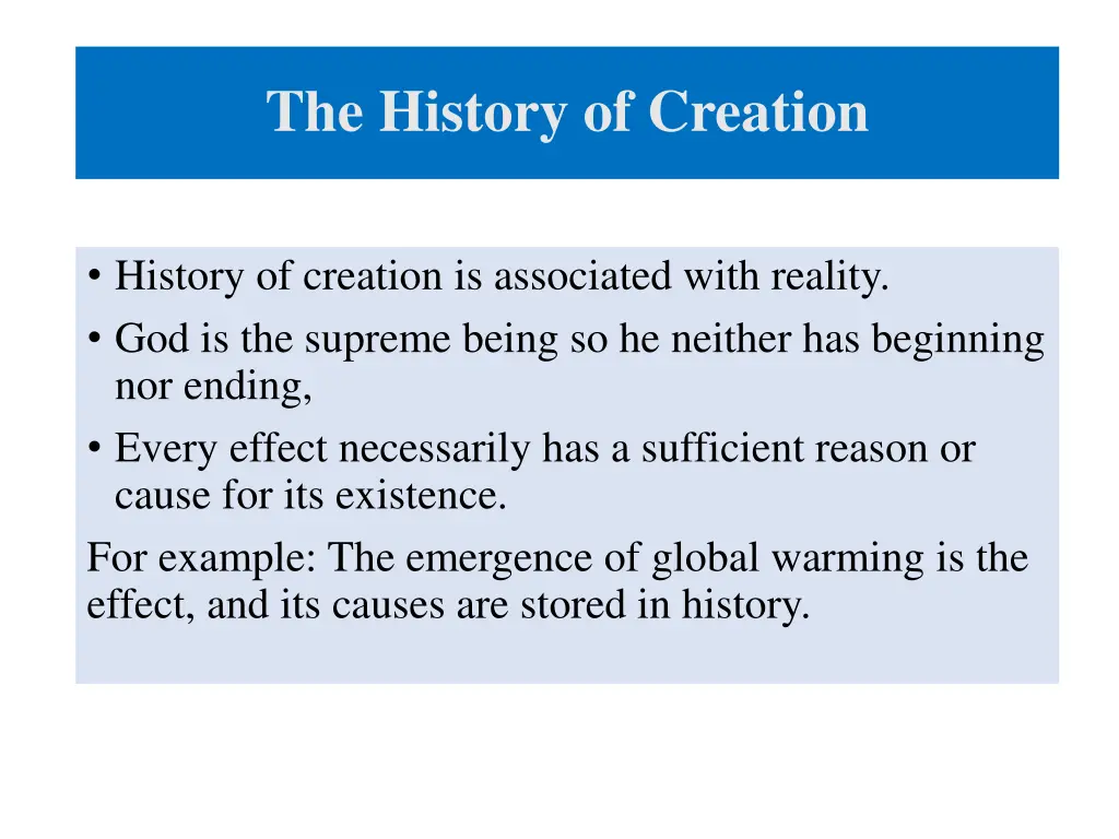 the history of creation