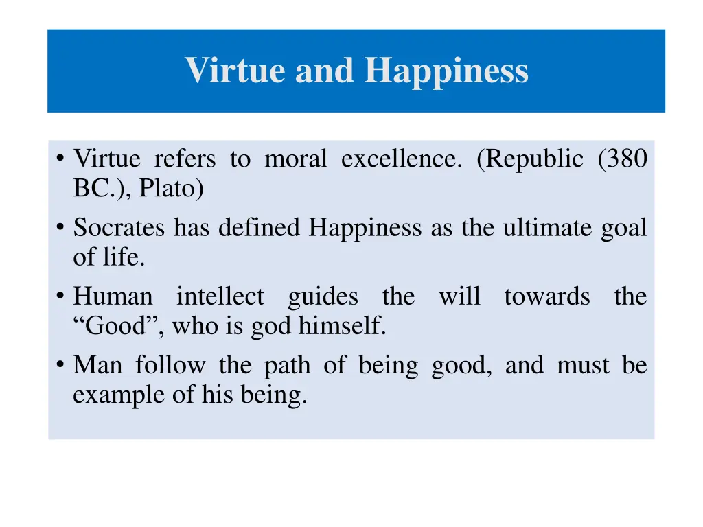 virtue and happiness