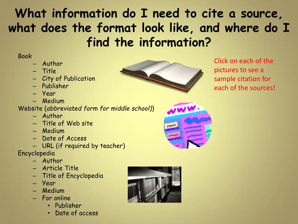 what information do i need to cite a source what