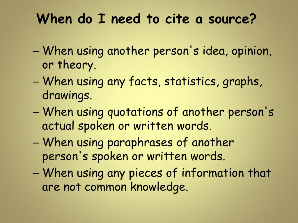 when do i need to cite a source