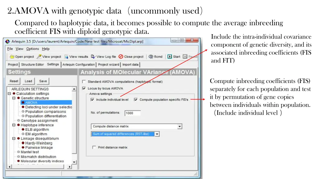 2 amova with genotypic data uncommonly used