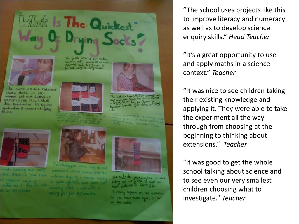 the school uses projects like this to improve