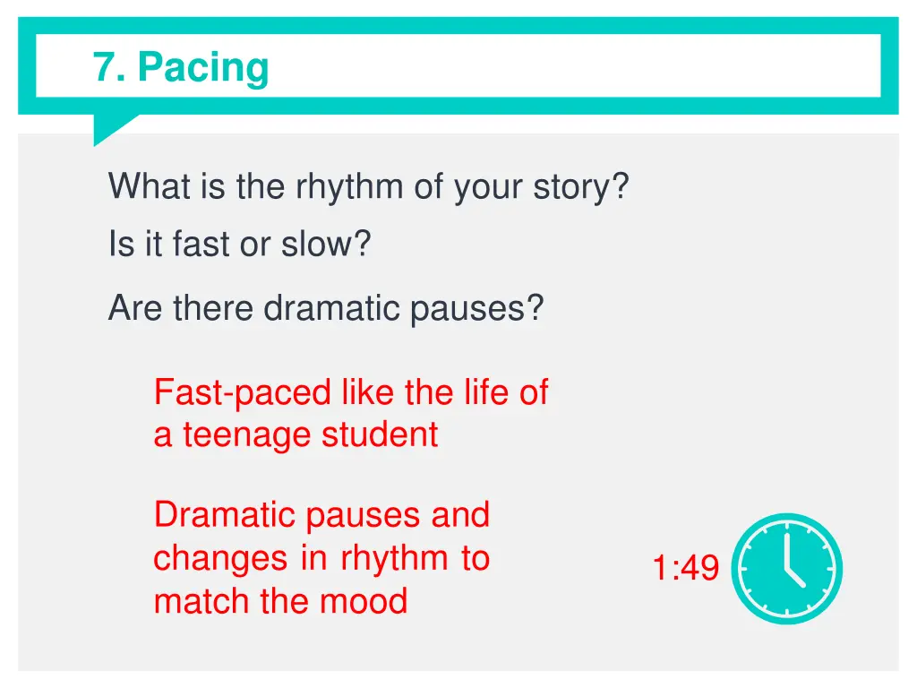 7 pacing