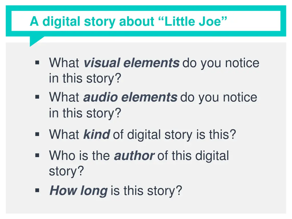 a digital story about little joe