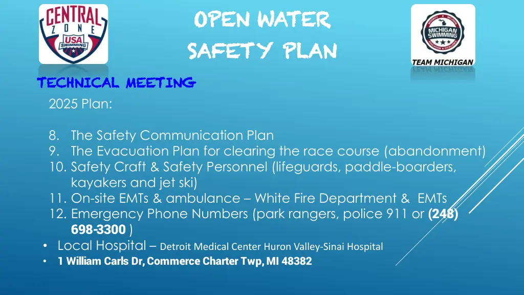 open water open water safety plan safety plan 12