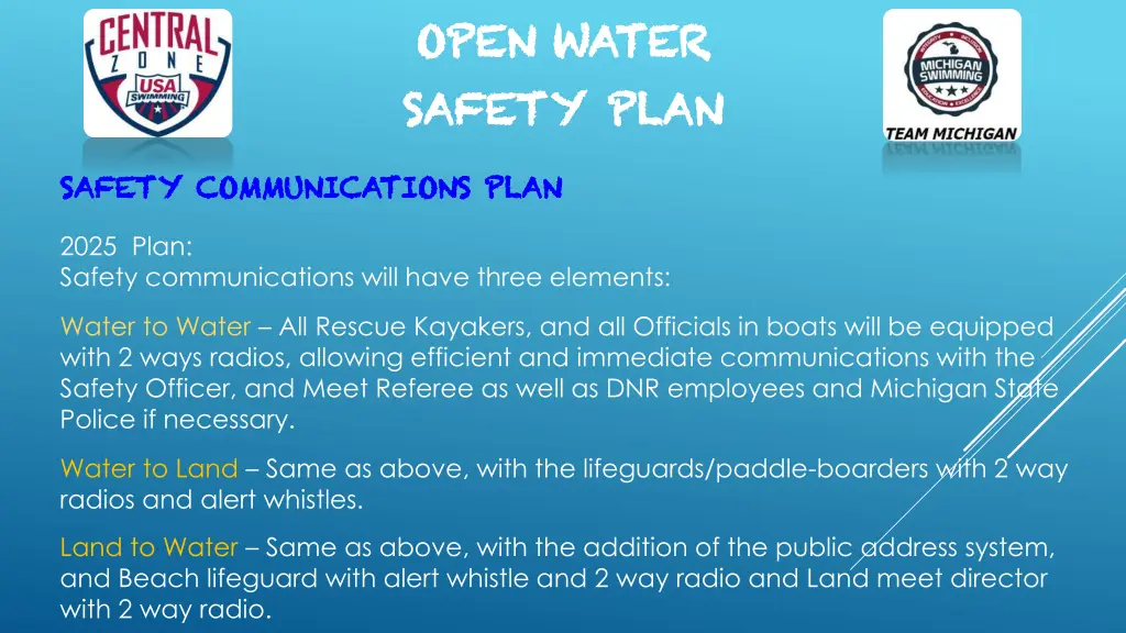 open water open water safety plan safety plan 4