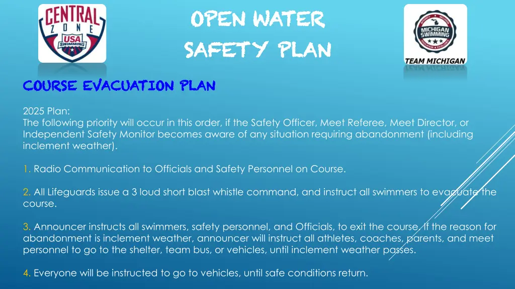 open water open water safety plan safety plan 6