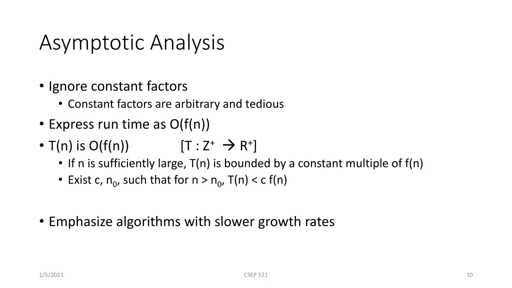 asymptotic analysis