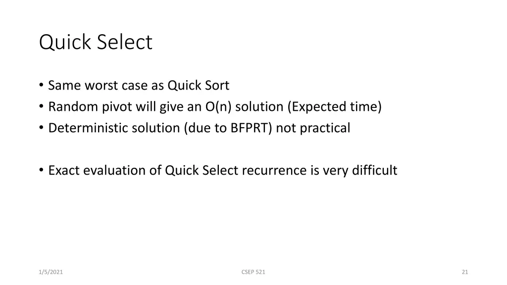 quick select