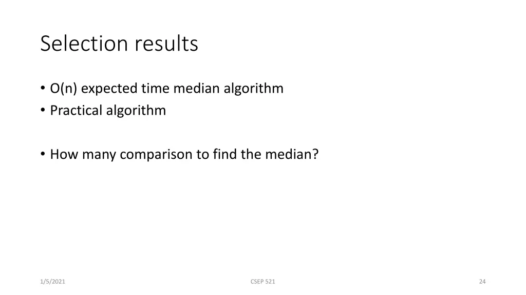selection results