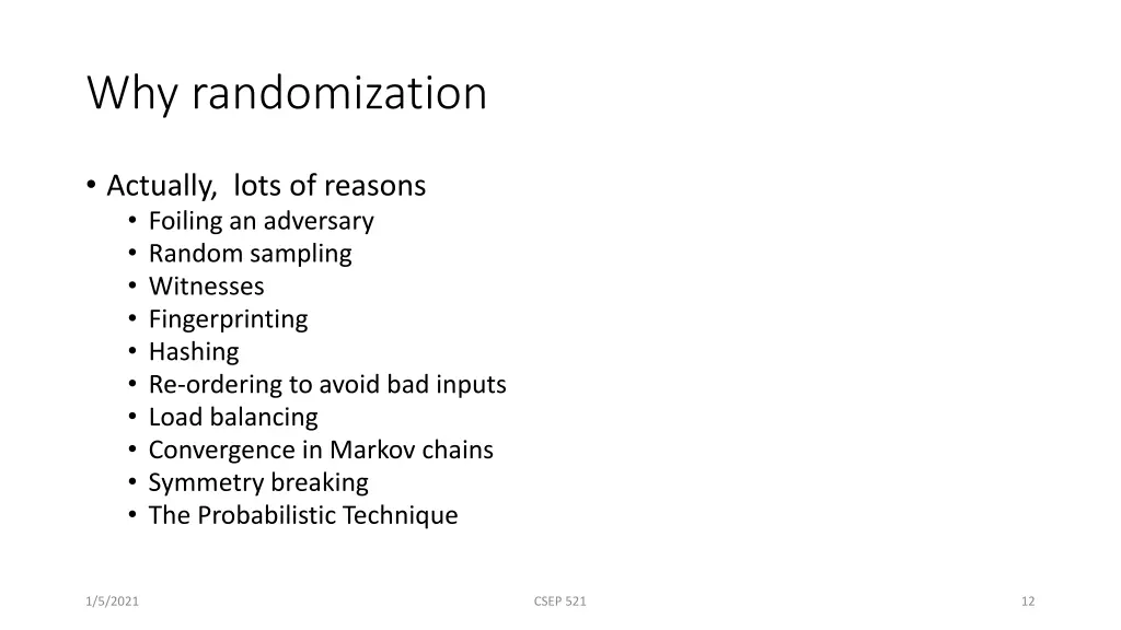why randomization