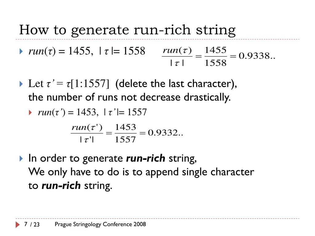 how to generate run rich string