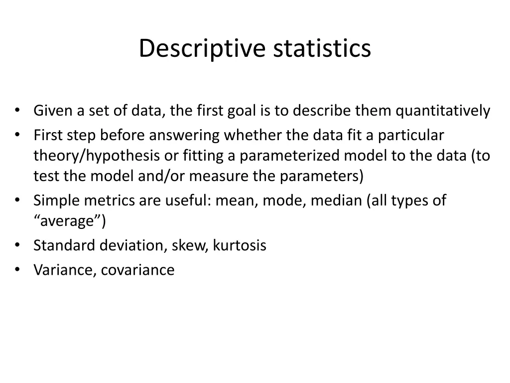 descriptive statistics