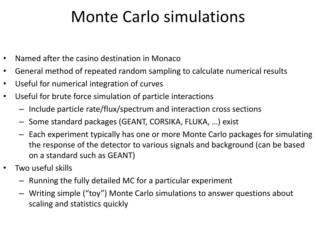 monte carlo simulations