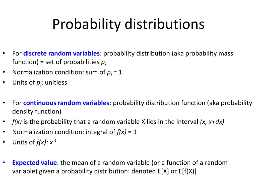 probability distributions