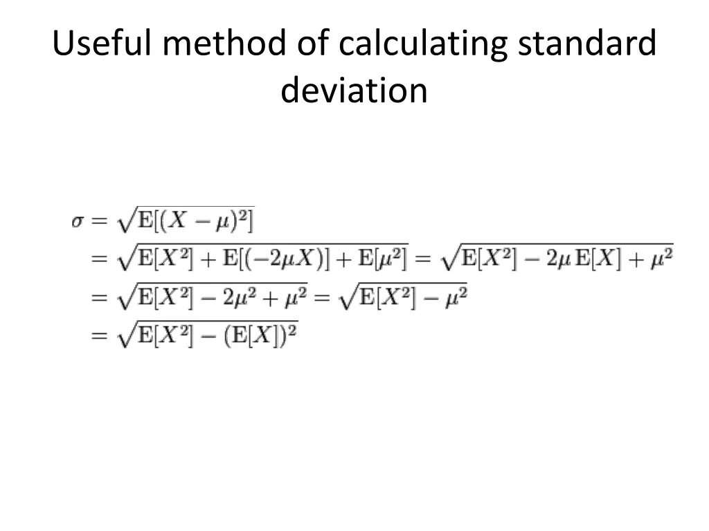 useful method of calculating standard deviation