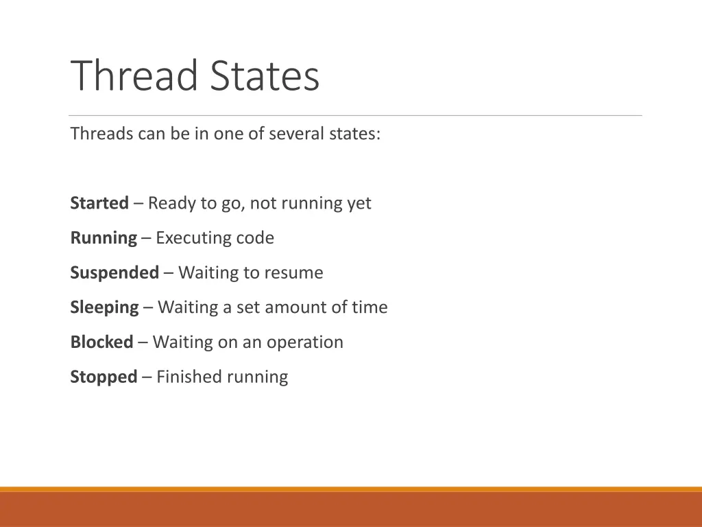 thread states