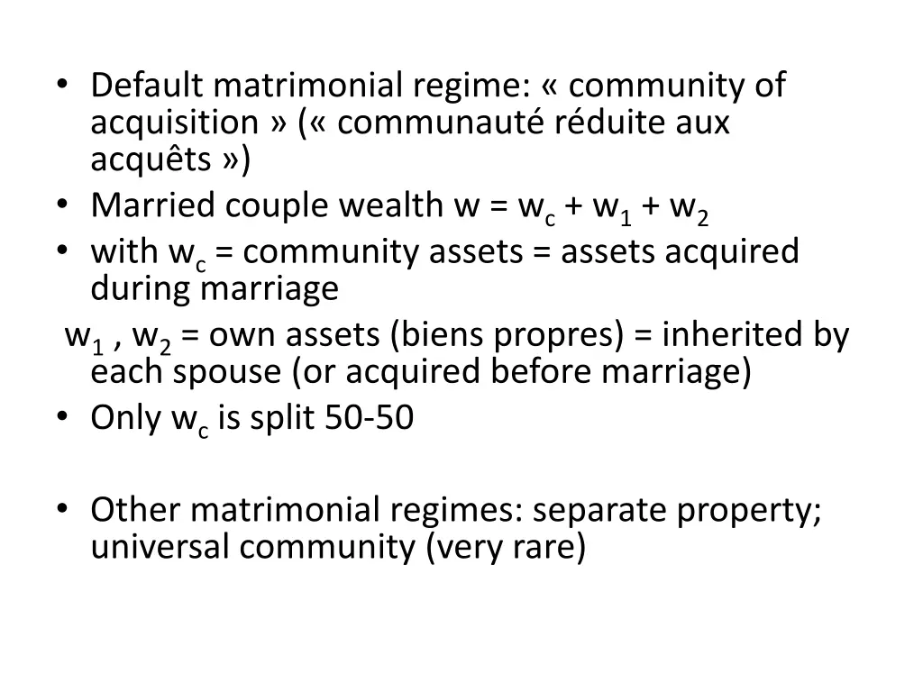 default matrimonial regime community