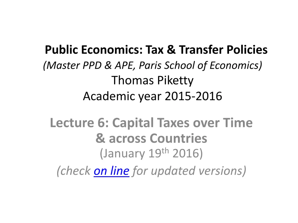public economics tax transfer policies master