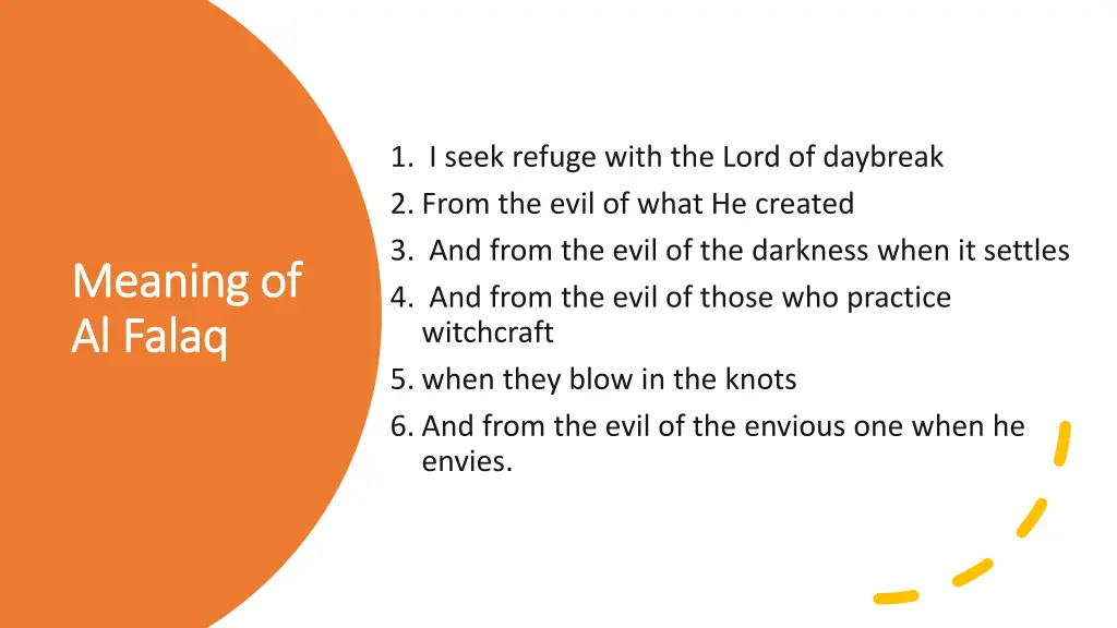 1 i seek refuge with the lord of daybreak 2 from