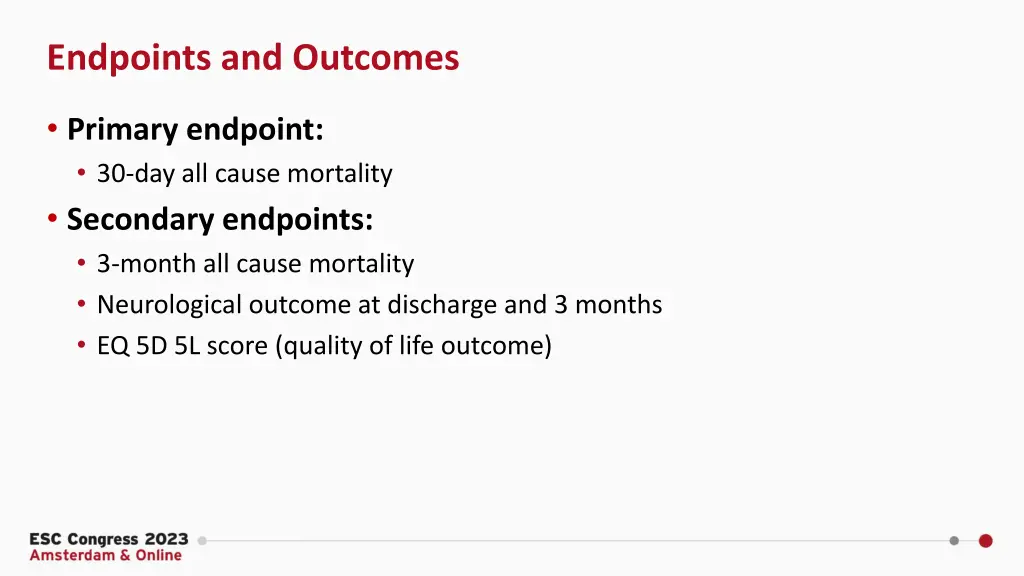 endpoints and outcomes