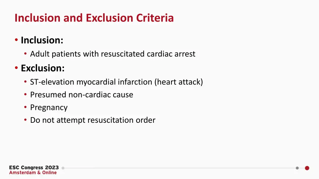 inclusion and exclusion criteria