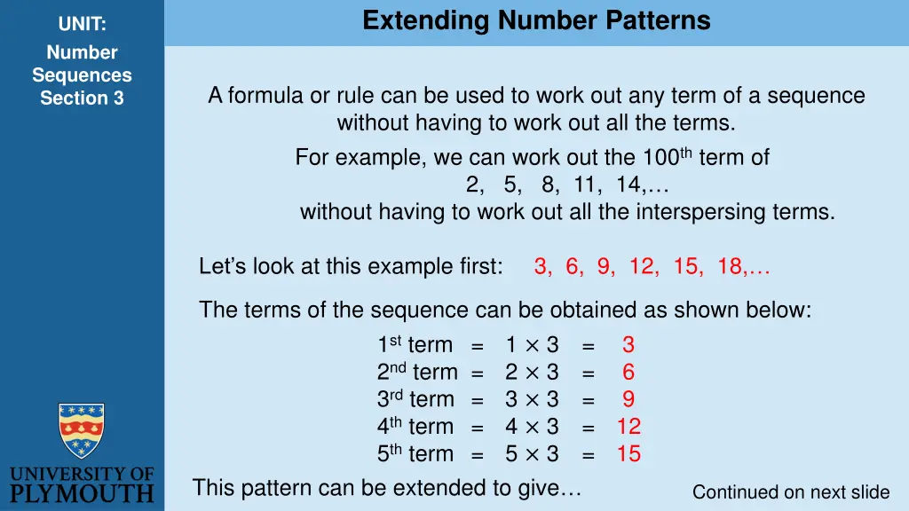 extending number patterns