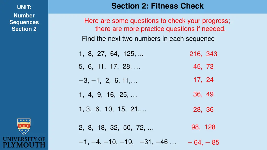 section 2 fitness check
