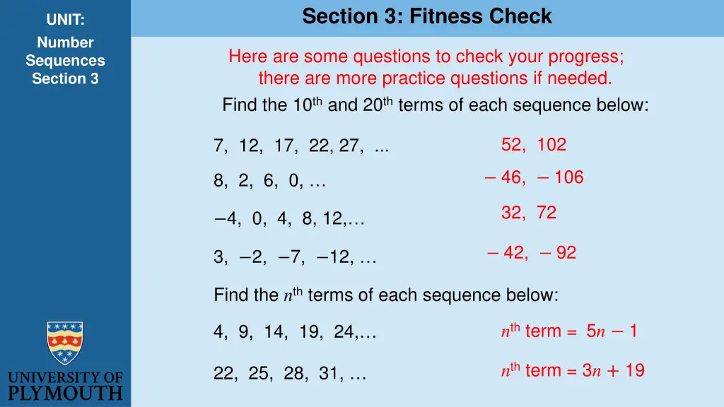 section 3 fitness check