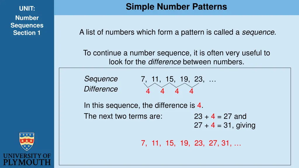 simple number patterns