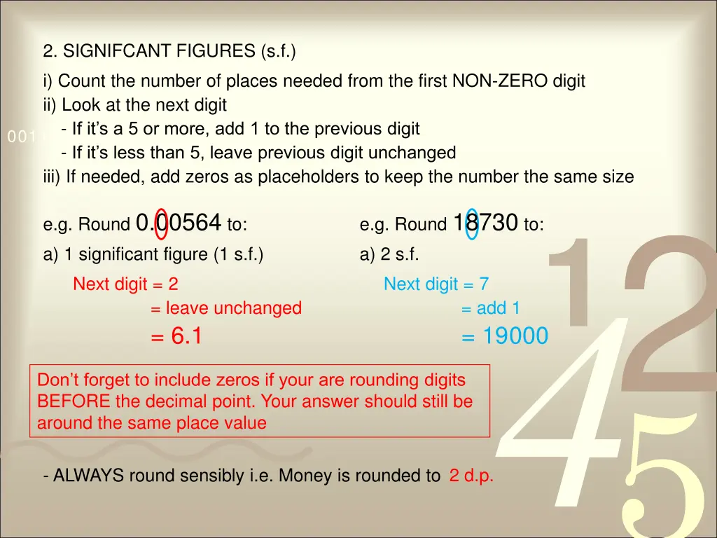 2 signifcant figures s f i count the number