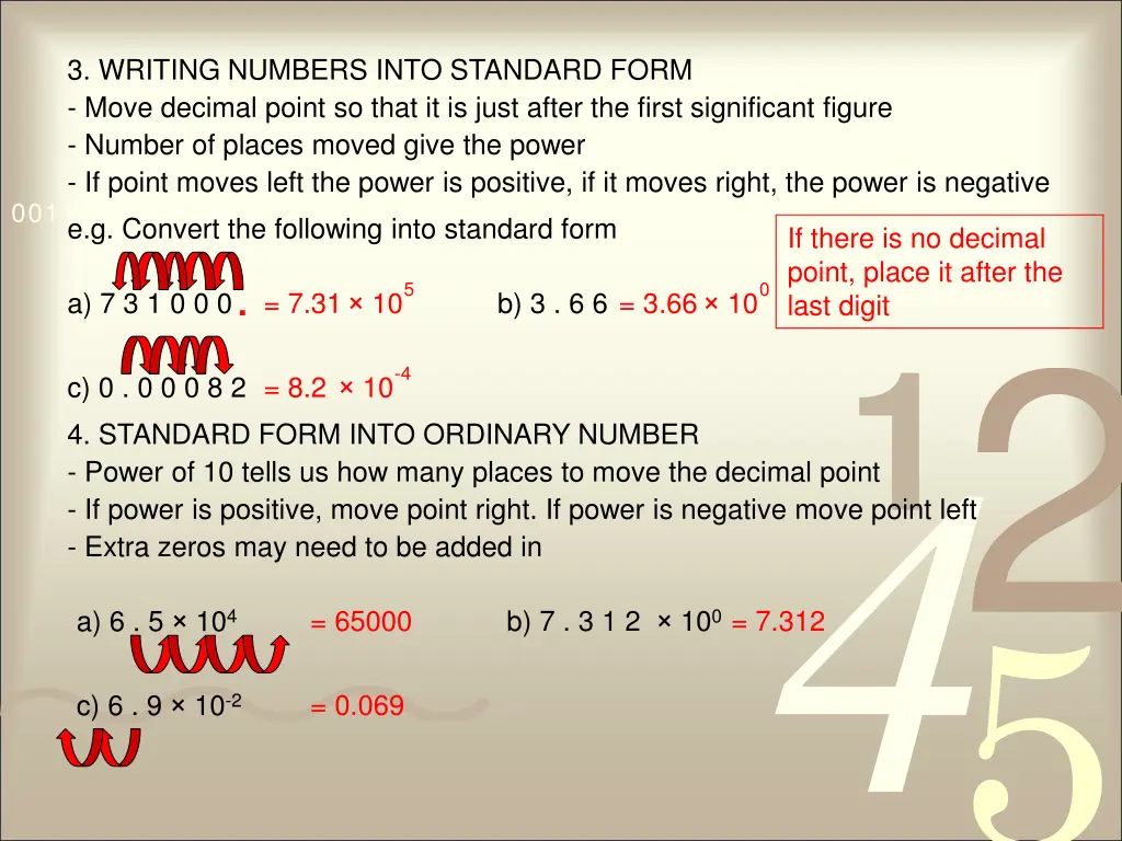 3 writing numbers into standard form move decimal