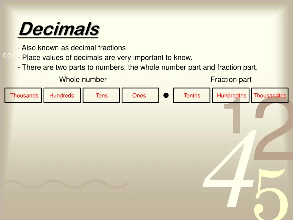 decimals