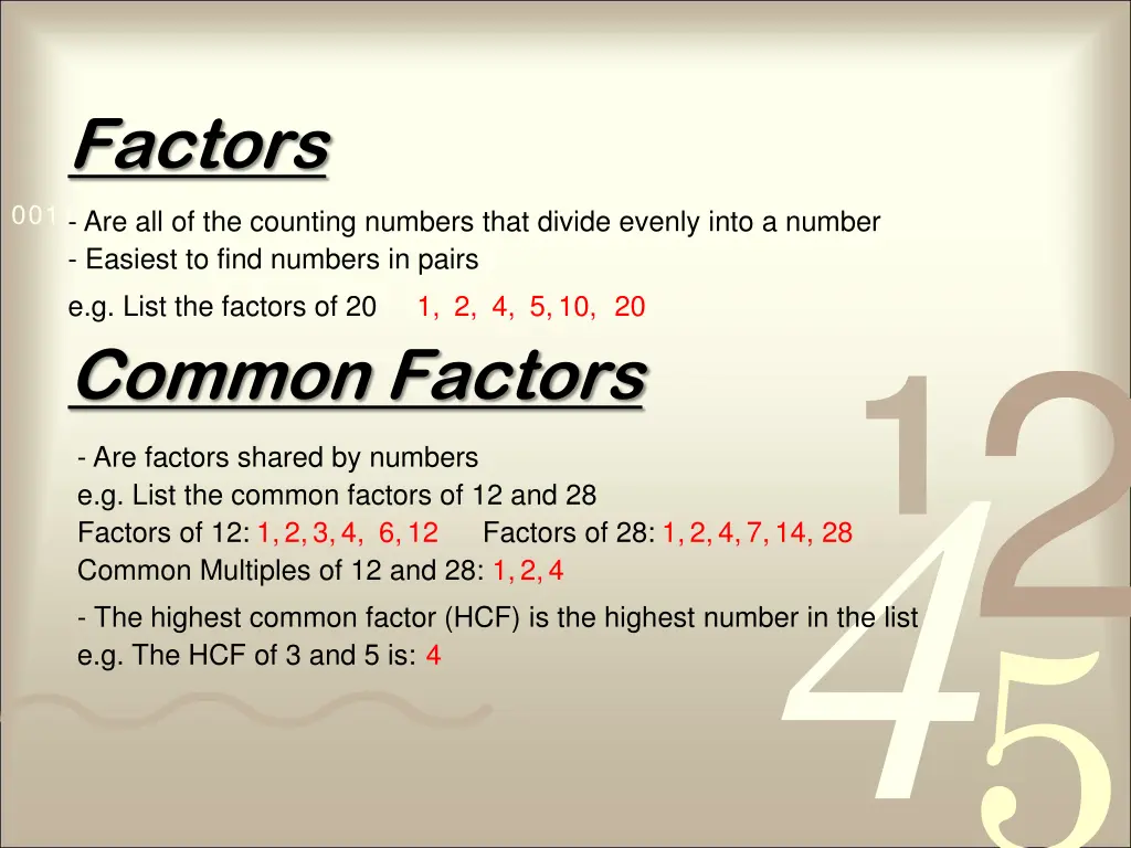 factors