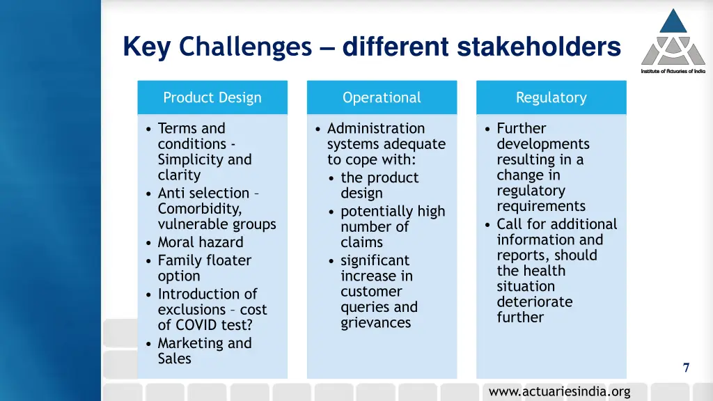 key challenges different stakeholders 1