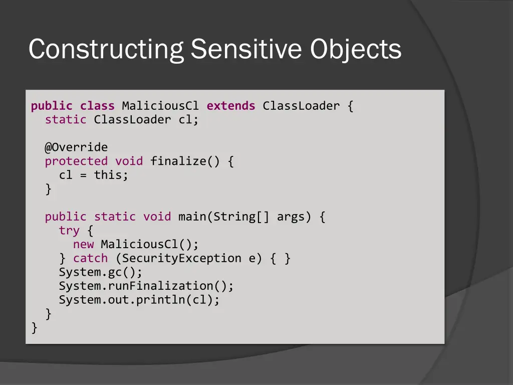 constructing sensitive objects 1