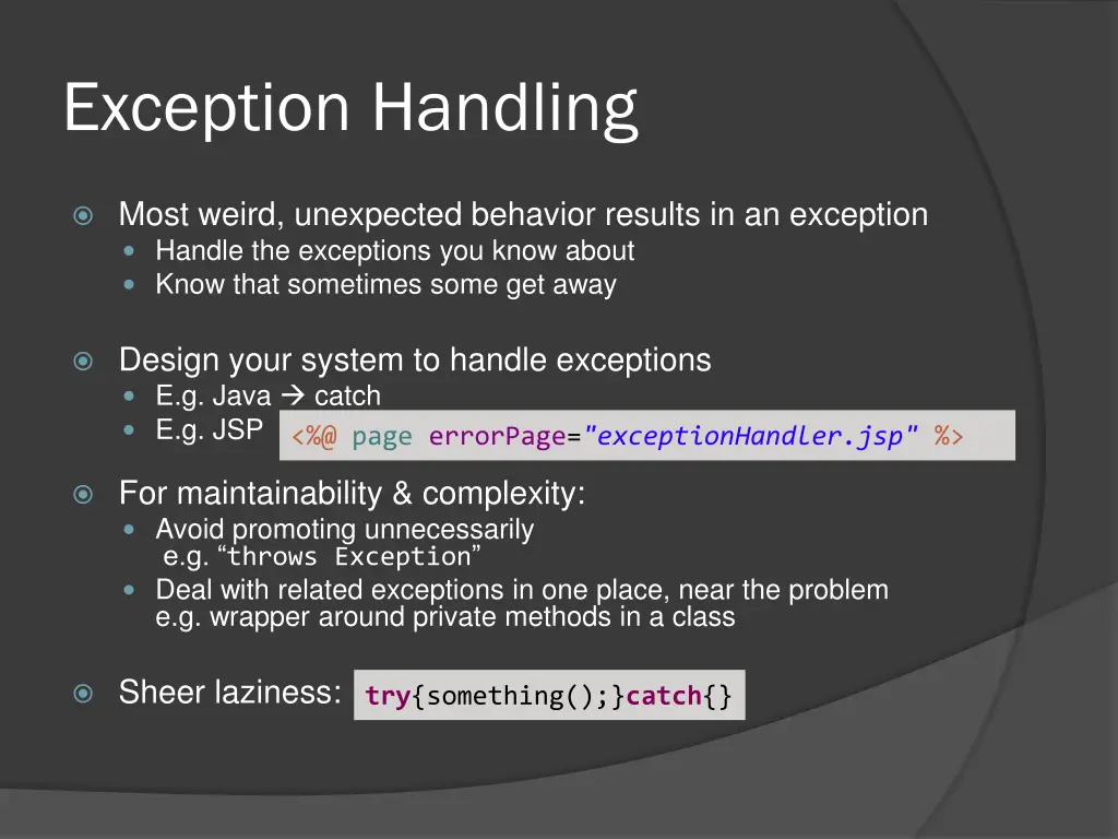 exception handling
