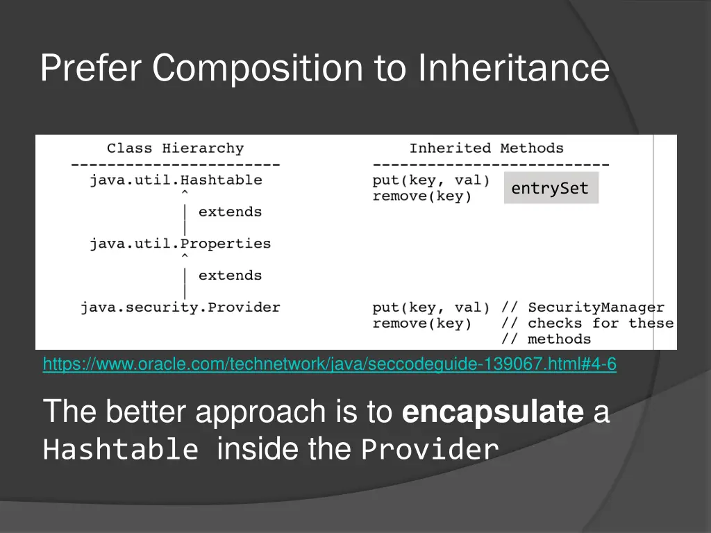 prefer composition to inheritance