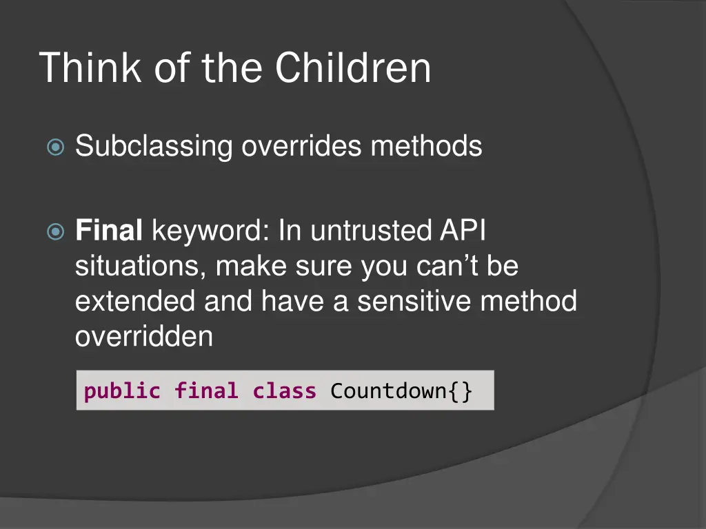think of the children