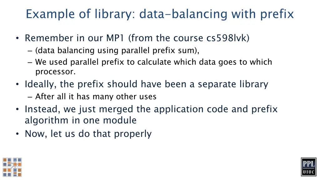 example of library data balancing with prefix