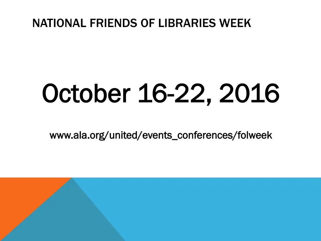 national friends of libraries week