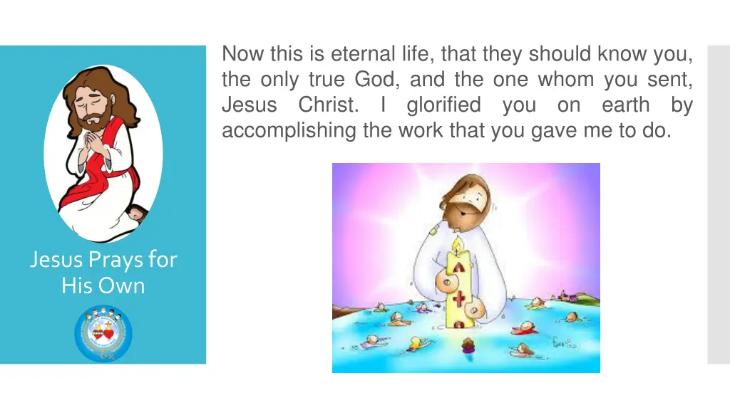 now this is eternal life that they should know