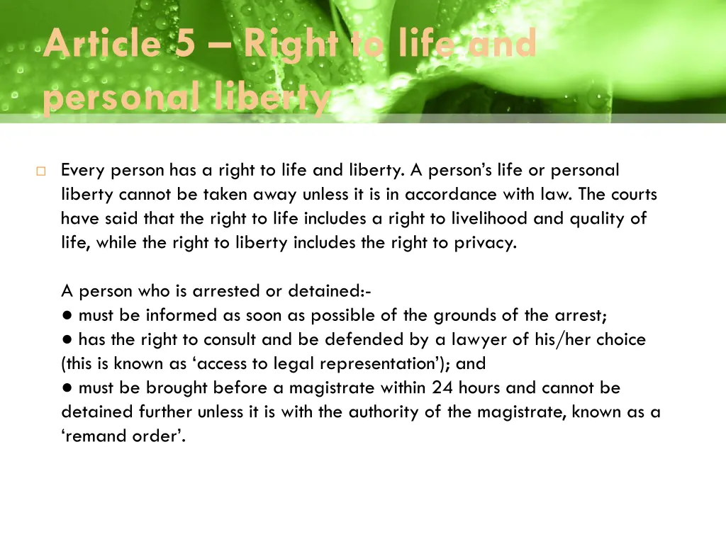 article 5 right to life and personal liberty