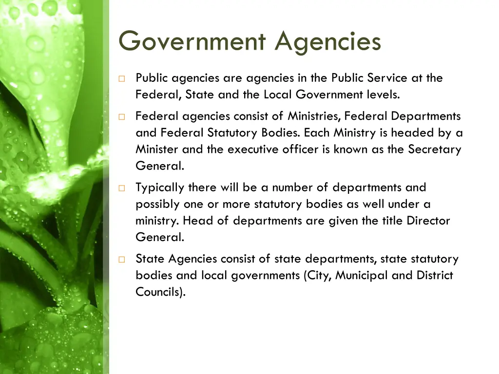 government agencies