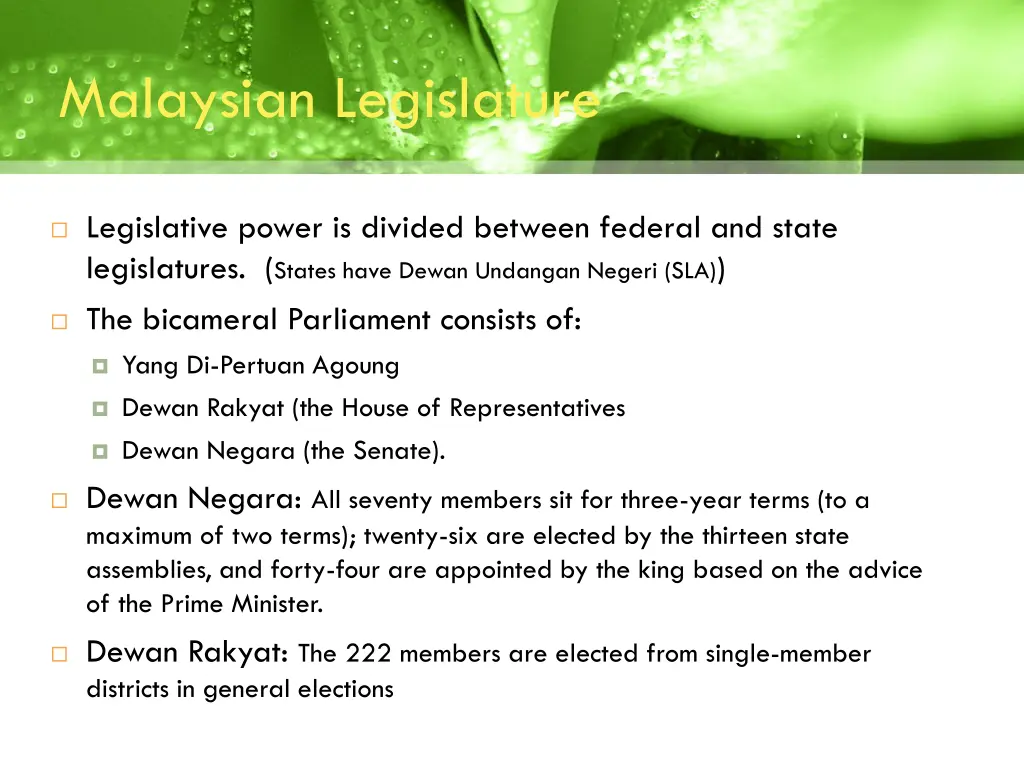 malaysian legislature