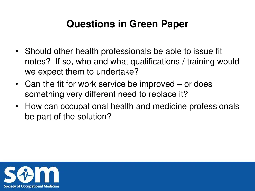 questions in green paper