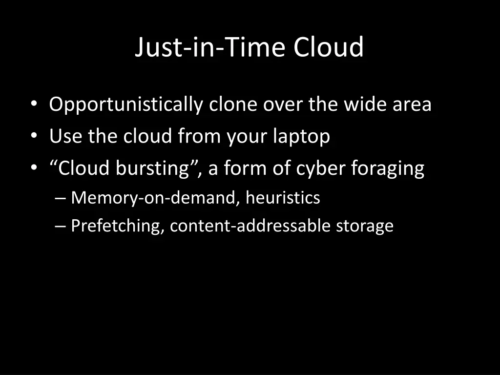 just in time cloud